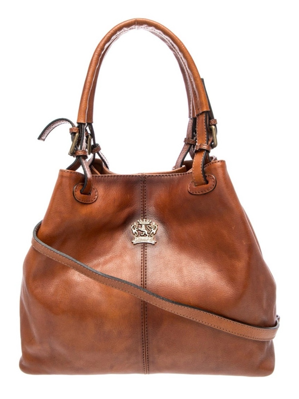 Pratesi Leather Tote Handbag in Brown - Classic Women's Shoulder Bag